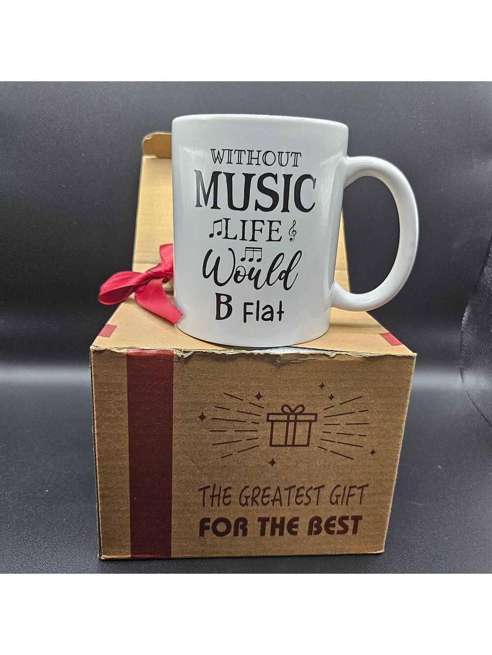 Music Coffee Mug - Without Music Life would B Flat - Gifts